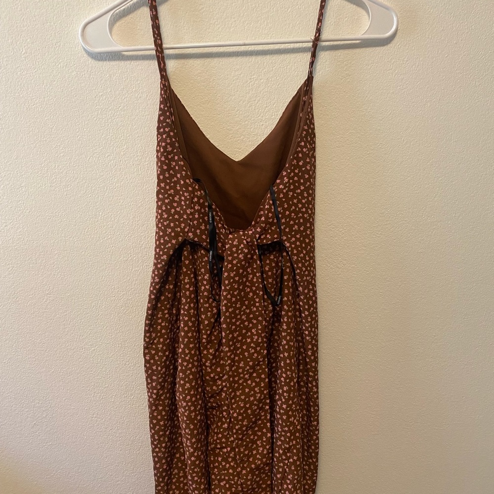 Forever 21 brown dress with pink flowers - Picture 3 of 4
